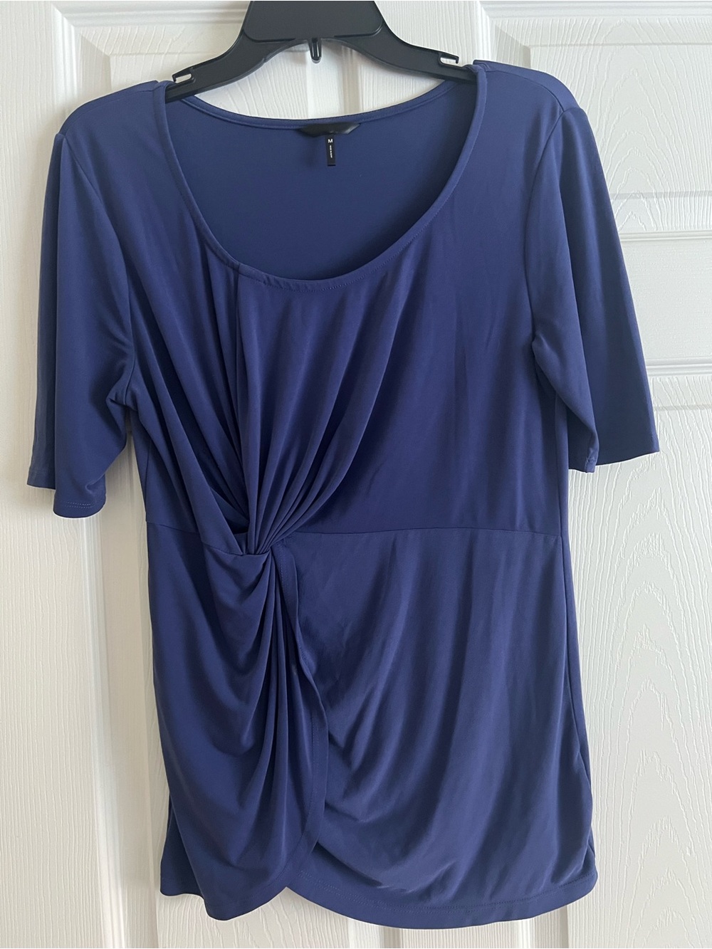 Women's Navy Twist-Front Scoop Neck Top